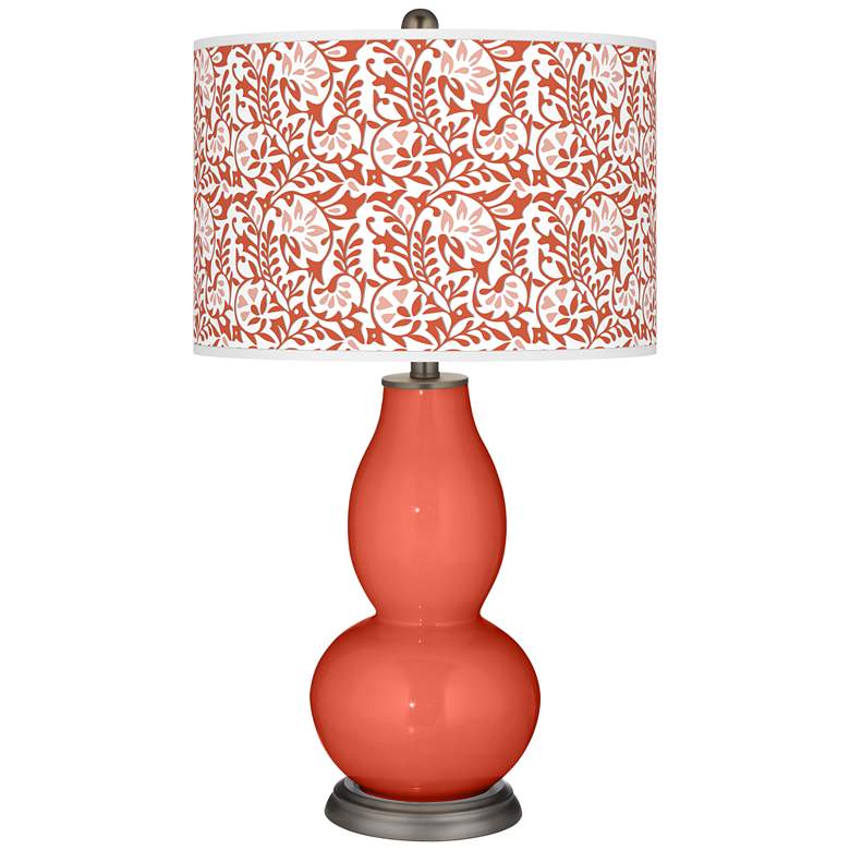 Image 1 Color Plus Double Gourd 29 1/2" Gardenia Shade Koi Orange Table Lamp