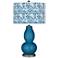 Color Plus Double Gourd 29 1/2" Gardenia Shade Mykonos Blue Table Lamp