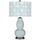 Color Plus Double Gourd 29 1/2" Gardenia Shade Rain Blue Table Lamp