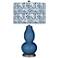 Color Plus Double Gourd 29 1/2" Gardenia Shade Regatta Blue Lamp
