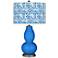 Color Plus Double Gourd 29 1/2" Gardenia Shade Royal Blue Table Lamp