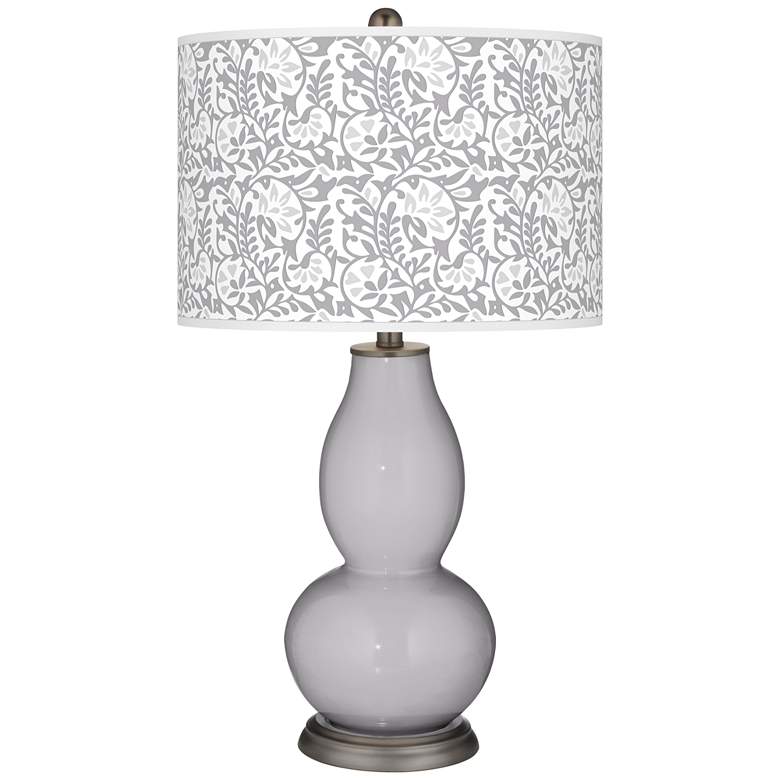 Image 1 Color Plus Double Gourd 29 1/2" Gardenia Shade Swanky Gray Table Lamp