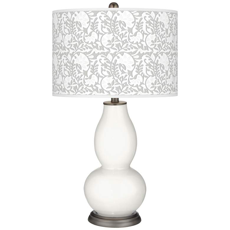 Image 1 Color Plus Double Gourd 29 1/2" Gardenia Shade Winter White Table Lamp