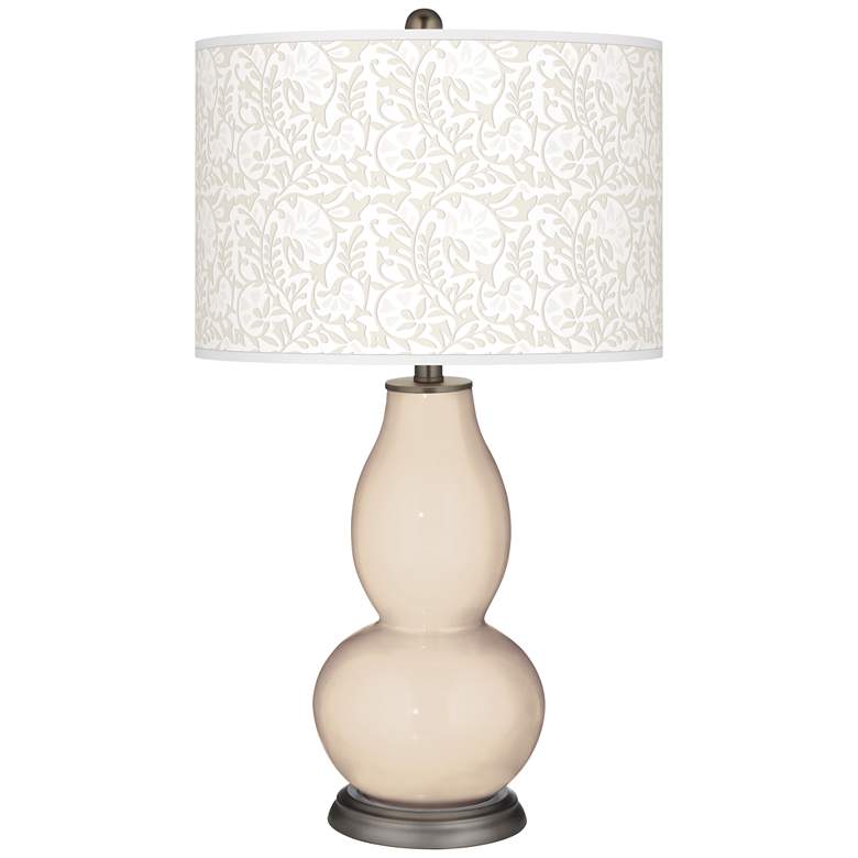 Image 1 Color Plus Double Gourd 29 1/2" Gardenia Steamed Milk White Table Lamp