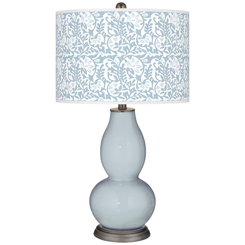 Image 1 Color Plus Double Gourd 29 1/2" Gardenia Take Five Blue Table Lamp