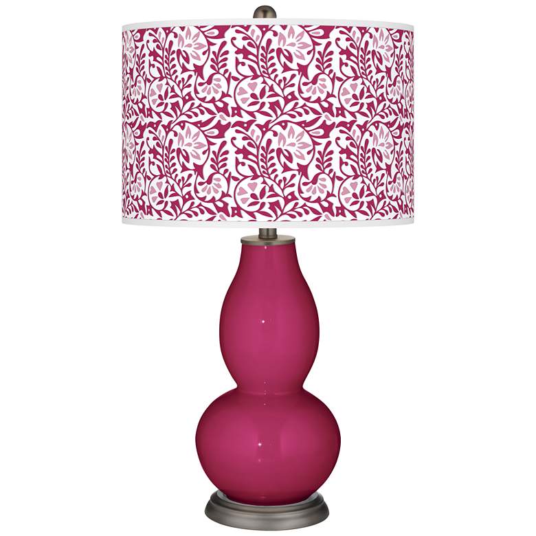 Image 1 Color Plus Double Gourd 29 1/2" Gardenia Vivacious Pink Table Lamp