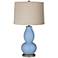 Color Plus Double Gourd 29 1/2" Linen Shade Placid Blue Table Lamp