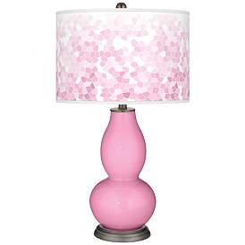 Image1 of Color Plus Double Gourd 29 1/2" Mosaic and Candy Pink Table Lamp
