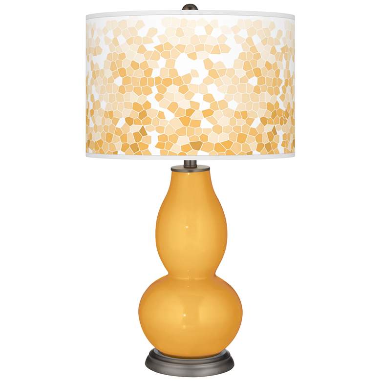 Image 1 Color Plus Double Gourd 29 1/2" Mosaic Marigold Yellow Table Lamp