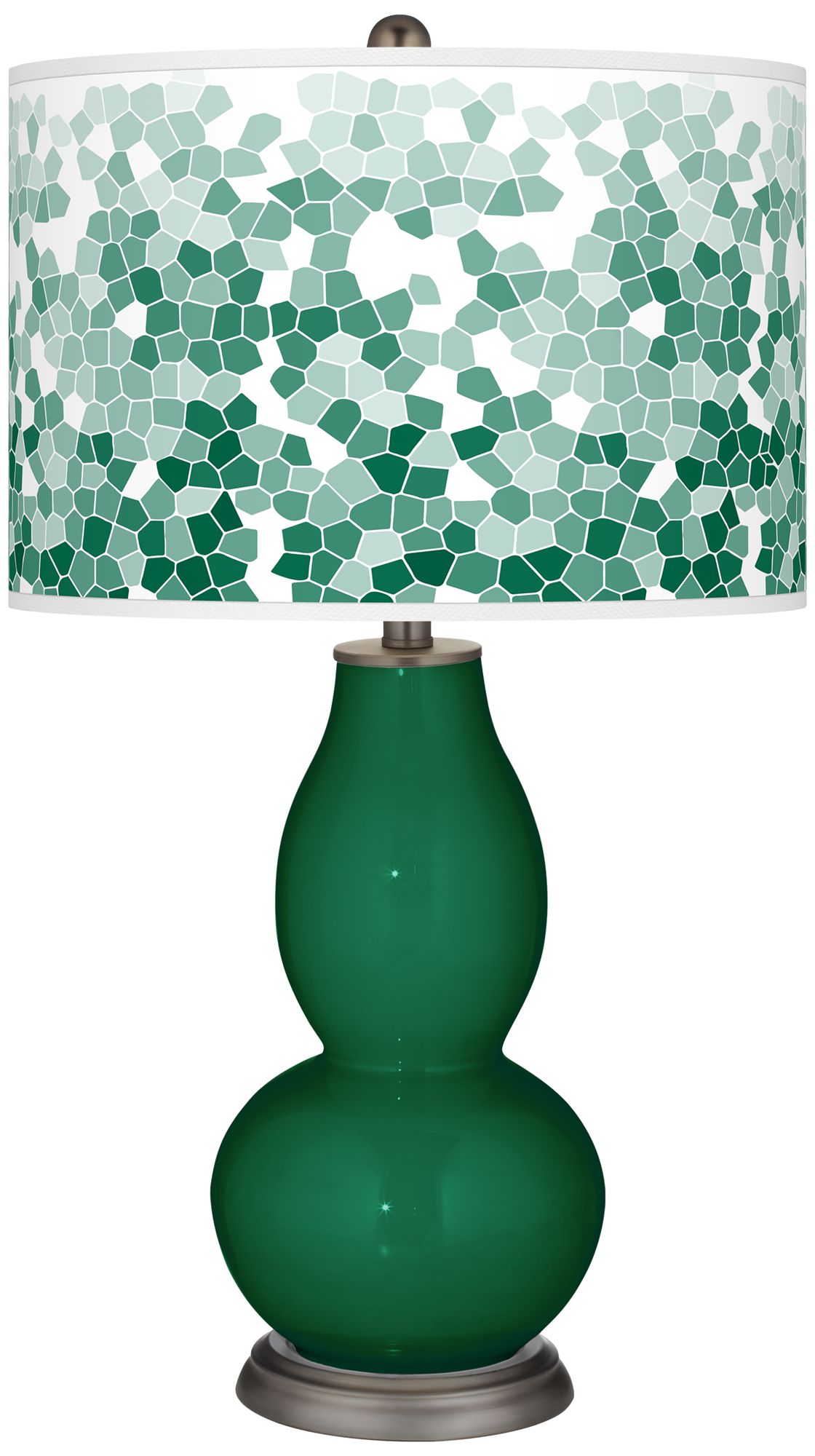 Image Color Plus Double Gourd 29 1/2" Mosaic Shade Greens Table Lamp