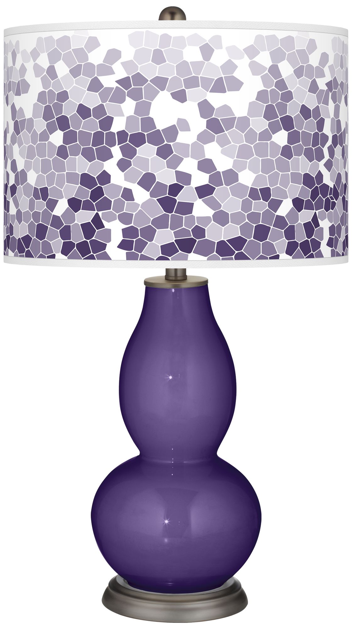 Image Color Plus Double Gourd 29 1/2" Mosaic Shade Izmir Purple Table Lamp