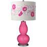 Color Plus Double Gourd 29 1/2" Rose Bouquet Blossom Pink Table Lamp