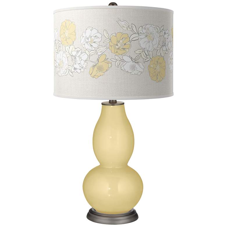 Image 1 Color Plus Double Gourd 29 1/2 inch Rose Bouquet Butter Up Table Lamp