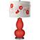 Color Plus Double Gourd 29 1/2" Rose Bouquet Cherry Tomato Red Lamp