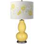 Color Plus Double Gourd 29 1/2" Rose Bouquet Daffodil Yellow Lamp