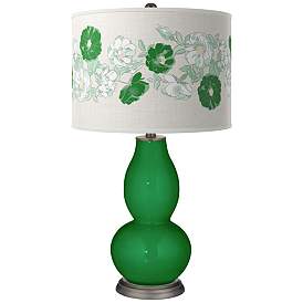 Image1 of Color Plus Double Gourd 29 1/2" Rose Bouquet Envy Green Table Lamp