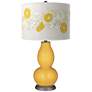 Color Plus Double Gourd 29 1/2" Rose Bouquet Goldenrod Yellow Lamp