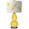 Color Plus Double Gourd 29 1/2" Rose Bouquet Lemon Zest Yellow Lamp