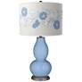 Color Plus Double Gourd 29 1/2" Rose Bouquet Placid Blue Table Lamp