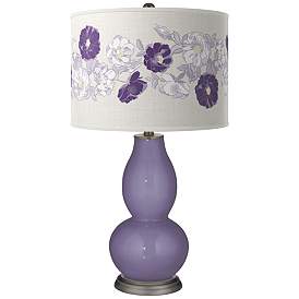 Image1 of Color Plus Double Gourd 29 1/2" Rose Bouquet Purple Haze Table Lamp