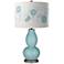Color Plus Double Gourd 29 1/2" Rose Bouquet Raindrop Blue Table Lamp