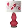 Color Plus Double Gourd 29 1/2" Rose Bouquet Samba Red Table Lamp