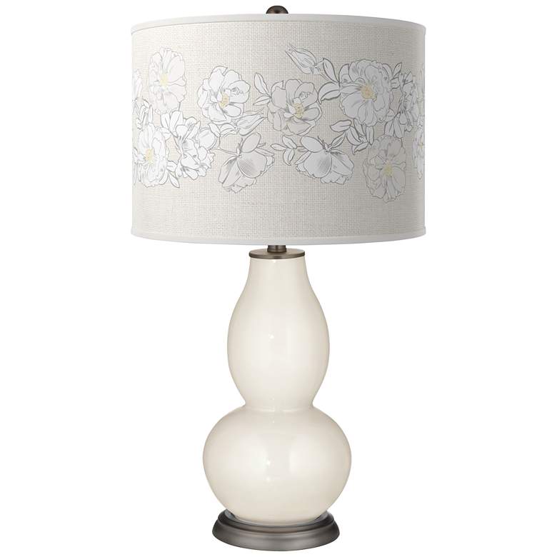 Image 1 Color Plus Double Gourd 29 1/2" Rose Bouquet West Highland White Lamp