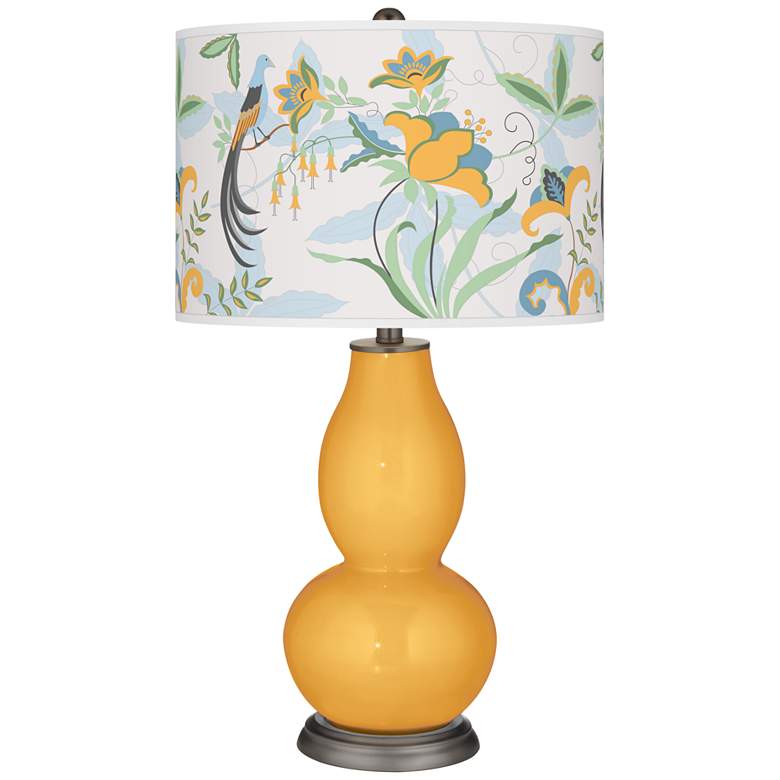 Image 1 Color Plus Double Gourd 29 1/2" Sofia Shade Marigold Yellow Table Lamp