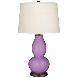 Image2 of Color Plus Double Gourd 29 1/2" White Shade African Violet Purple Lamp