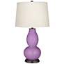 Color Plus Double Gourd 29 1/2" White Shade African Violet Purple Lamp