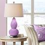 Color Plus Double Gourd 29 1/2" White Shade African Violet Purple Lamp
