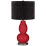 Color Plus Double Gourd Designer Black Shade Ribbon Red Table Lamp