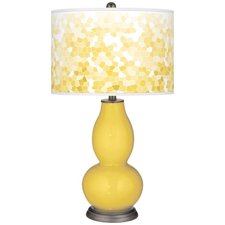 Image 1 Color Plus Double Gourd Mosaic Lemon Zest Yellow Table Lamp