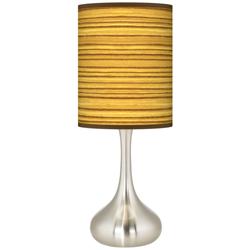 Color Plus Droplet 23 1/2" Faux Tawny Zebrawood Droplet Table Lamp
