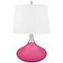 Color Plus Felix 24" Blossom Pink Modern Table Lamp with USB Dimmer