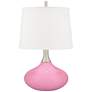 Color Plus Felix 24" Candy Pink Modern Table Lamp with USB Dimmer