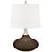 Color Plus Felix 24" Carafe Brown Modern Table Lamp with USB Dimmer
