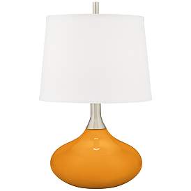 Image2 of Color Plus Felix 24" Carnival Orange Table Lamp with USB Dimmer