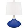 Color Plus Felix 24" Dazzling Blue Modern Table Lamp with USB Dimmer