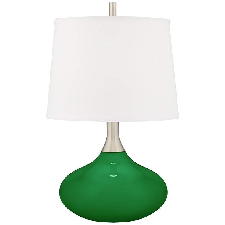Image 2 Color Plus Felix 24" Envy Green Modern Table Lamp with USB Dimmer