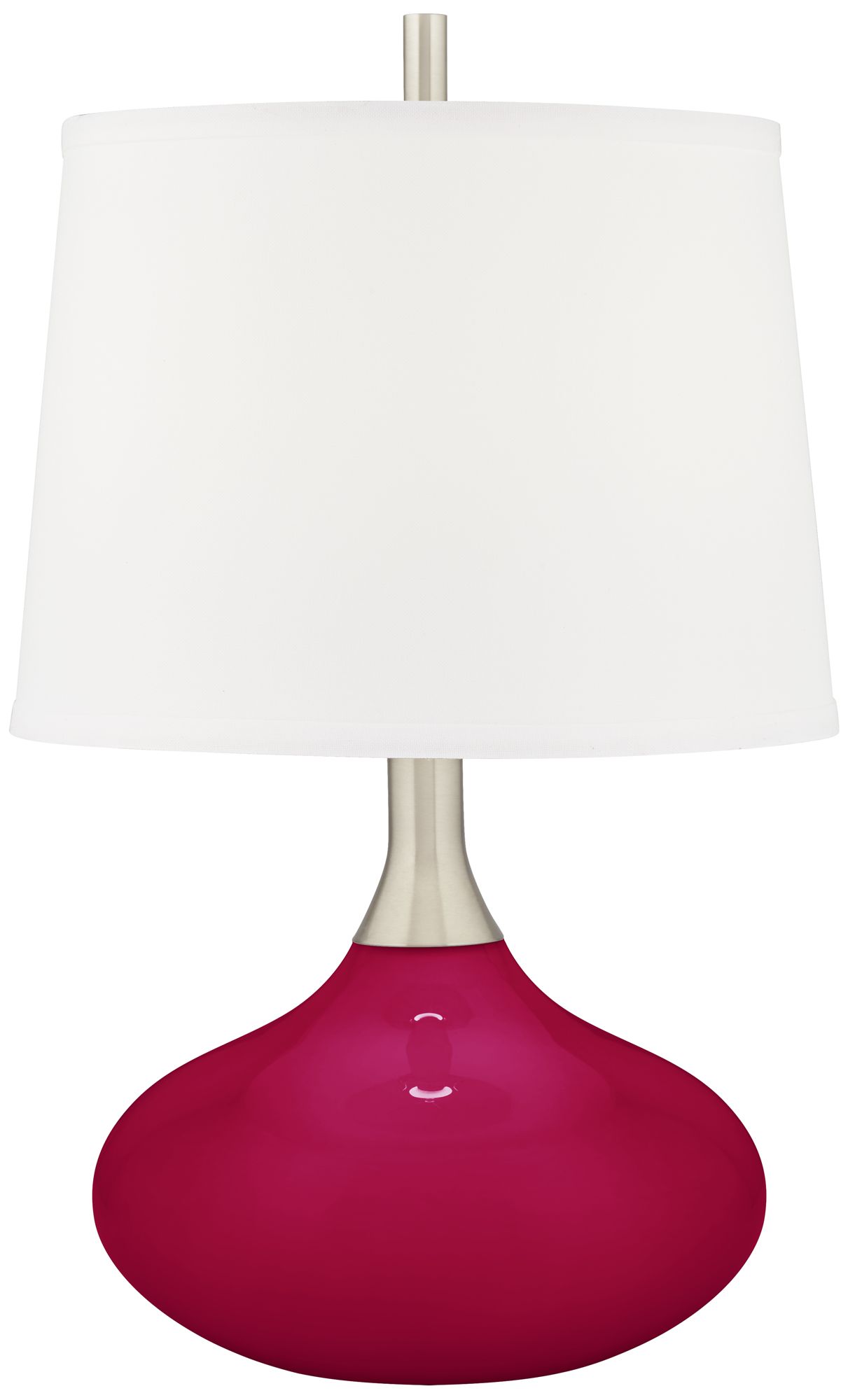 Color Plus Felix 24" French Burgundy Red Table Lamp with USB Dimmer