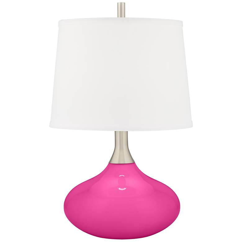 Image 2 Color Plus Felix 24" Fuchsia Pink Modern Table Lamp with USB Dimmer