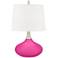 Color Plus Felix 24" Fuchsia Pink Modern Table Lamp with USB Dimmer