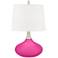 Color Plus Felix 24" Fuchsia Pink Modern Table Lamp with USB Dimmer