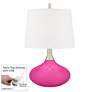 Color Plus Felix 24" Fuchsia Pink Modern Table Lamp with USB Dimmer