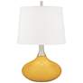 Color Plus Felix 24" Goldenrod Yellow Table Lamp with USB Dimmer