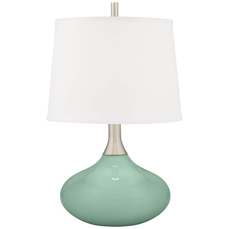 Image 1 Color Plus Felix 24 inch Grayed Jade Green Modern Table Lamp