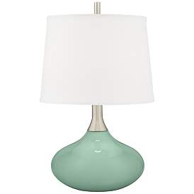 Image2 of Color Plus Felix 24" Grayed Jade Modern Table Lamp with USB Dimmer