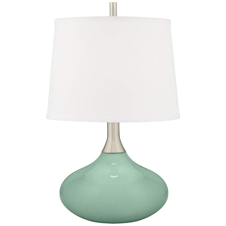 Image 2 Color Plus Felix 24" Grayed Jade Modern Table Lamp with USB Dimmer
