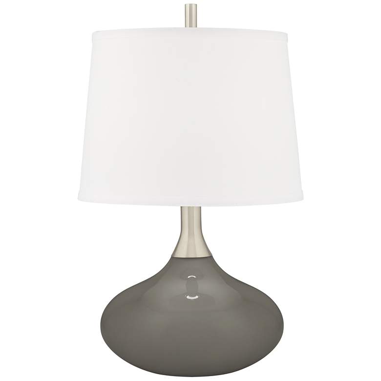 Image 2 Color Plus Felix 24 inch Guantlet Gray Modern Table Lamp with USB Dimmer